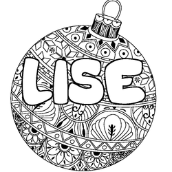 Coloraci&oacute;n del nombre LISE - decorado bola de Navidad