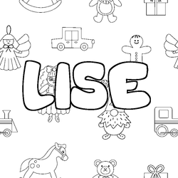 Coloraci&oacute;n del nombre LISE - decorado juguetes