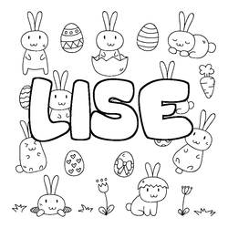 Coloraci&oacute;n del nombre LISE - decorado Pascua
