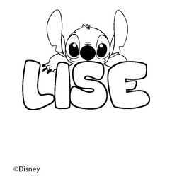 Coloraci&oacute;n del nombre LISE - decorado Stitch