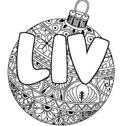 Coloraci&oacute;n del nombre LIV - decorado bola de Navidad