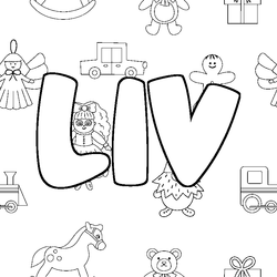 Coloraci&oacute;n del nombre LIV - decorado juguetes