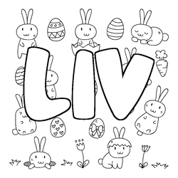 Coloraci&oacute;n del nombre LIV - decorado Pascua