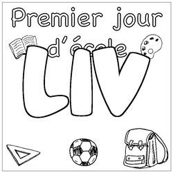 Coloraci&oacute;n del nombre LIV - decorado primer d&iacute;a de escuela