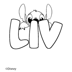 Coloraci&oacute;n del nombre LIV - decorado Stitch