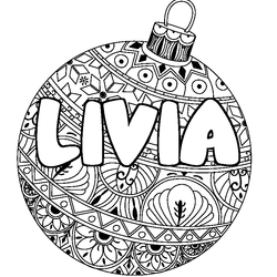 Coloraci&oacute;n del nombre LIVIA - decorado bola de Navidad