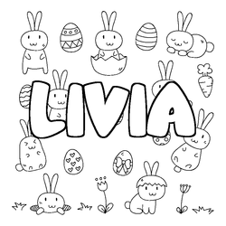 Coloraci&oacute;n del nombre LIVIA - decorado Pascua