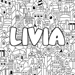 Coloraci&oacute;n del nombre LIVIA - decorado ciudad