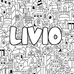 Coloraci&oacute;n del nombre LIVIO - decorado ciudad