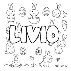 Coloraci&oacute;n del nombre LIVIO - decorado Pascua