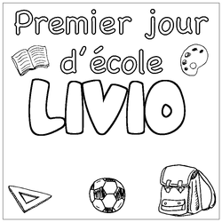 Coloraci&oacute;n del nombre LIVIO - decorado primer d&iacute;a de escuela