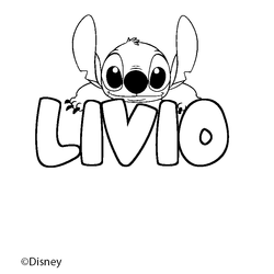 Coloraci&oacute;n del nombre LIVIO - decorado Stitch