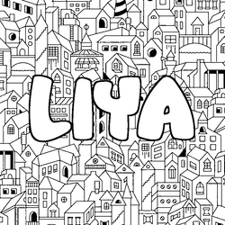 Coloraci&oacute;n del nombre LIYA - decorado ciudad