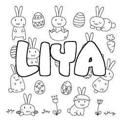 Coloraci&oacute;n del nombre LIYA - decorado Pascua