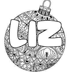 Coloraci&oacute;n del nombre LIZ - decorado bola de Navidad