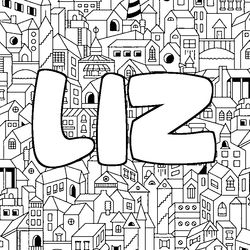 Coloraci&oacute;n del nombre LIZ - decorado ciudad