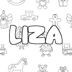 Coloraci&oacute;n del nombre LIZA - decorado juguetes