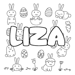 Coloraci&oacute;n del nombre LIZA - decorado Pascua