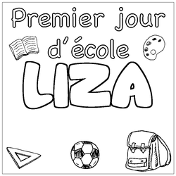 Coloraci&oacute;n del nombre LIZA - decorado primer d&iacute;a de escuela