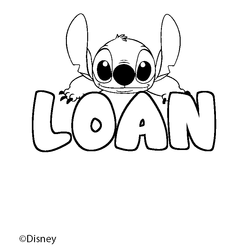 Coloraci&oacute;n del nombre LOAN - decorado Stitch