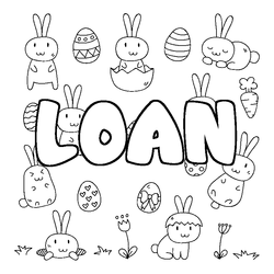 Coloraci&oacute;n del nombre LOAN - decorado Pascua