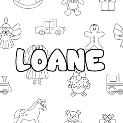 Coloraci&oacute;n del nombre LOANE - decorado juguetes