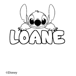 Coloraci&oacute;n del nombre LOANE - decorado Stitch