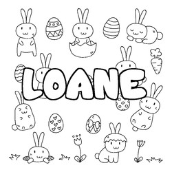 Coloraci&oacute;n del nombre LOANE - decorado Pascua