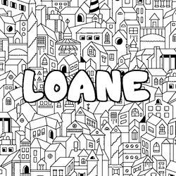 Coloraci&oacute;n del nombre LOANE - decorado ciudad