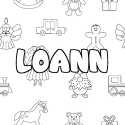 Coloraci&oacute;n del nombre LOANN - decorado juguetes