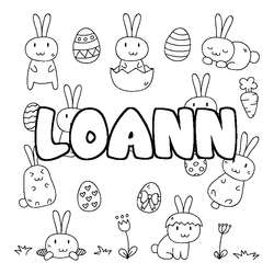 Coloraci&oacute;n del nombre LOANN - decorado Pascua