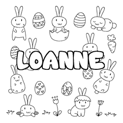 Coloraci&oacute;n del nombre LOANNE - decorado Pascua