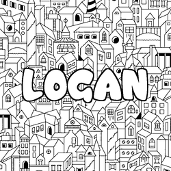 Coloraci&oacute;n del nombre LOGAN - decorado ciudad