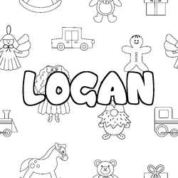 Coloraci&oacute;n del nombre LOGAN - decorado juguetes
