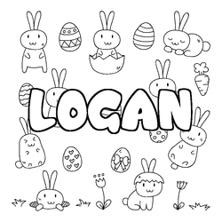 Coloraci&oacute;n del nombre LOGAN - decorado Pascua