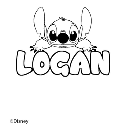 Coloraci&oacute;n del nombre LOGAN - decorado Stitch