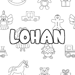 Coloraci&oacute;n del nombre LOHAN - decorado juguetes