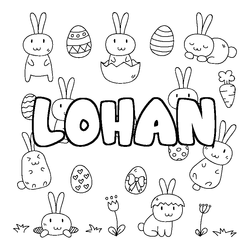 Coloraci&oacute;n del nombre LOHAN - decorado Pascua
