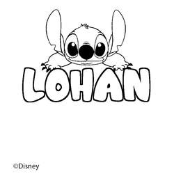 Coloraci&oacute;n del nombre LOHAN - decorado Stitch