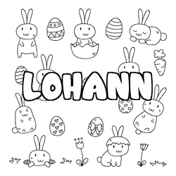 Coloraci&oacute;n del nombre LOHANN - decorado Pascua