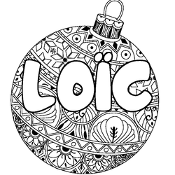 Coloraci&oacute;n del nombre LO&Iuml;C - decorado bola de Navidad