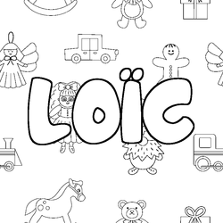 Coloraci&oacute;n del nombre LO&Iuml;C - decorado juguetes