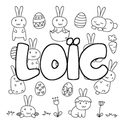 Coloraci&oacute;n del nombre LO&Iuml;C - decorado Pascua