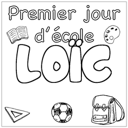 Coloraci&oacute;n del nombre LO&Iuml;C - decorado primer d&iacute;a de escuela