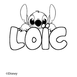 Coloraci&oacute;n del nombre LO&Iuml;C - decorado Stitch