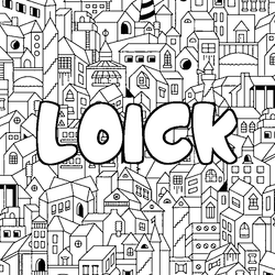 Coloraci&oacute;n del nombre LOICK - decorado ciudad