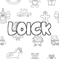 Coloraci&oacute;n del nombre LOICK - decorado juguetes