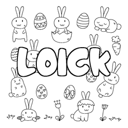 Coloraci&oacute;n del nombre LOICK - decorado Pascua