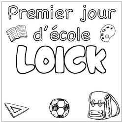 Coloraci&oacute;n del nombre LOICK - decorado primer d&iacute;a de escuela