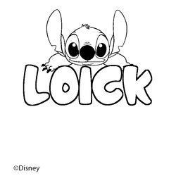 Coloraci&oacute;n del nombre LOICK - decorado Stitch